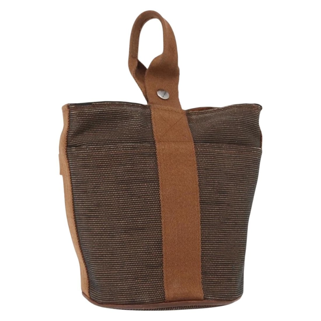 HERMES Sakso PM Brown Canvas Hand Bag Authentic (1 of 18)