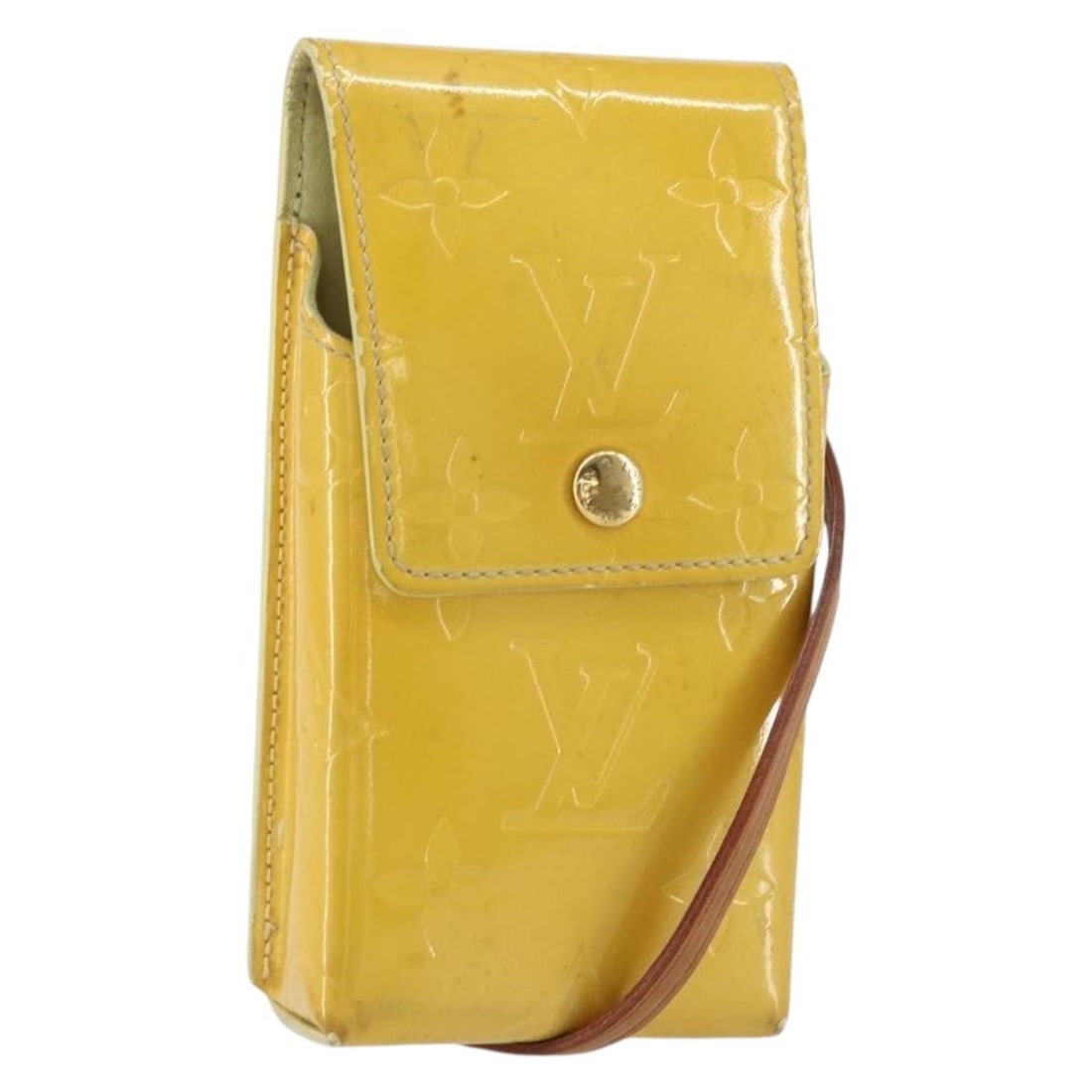 LOUIS VUITTON Monogram Vernis Walker Wallet Lime Yellow M91074 Authentic (1 of 18)