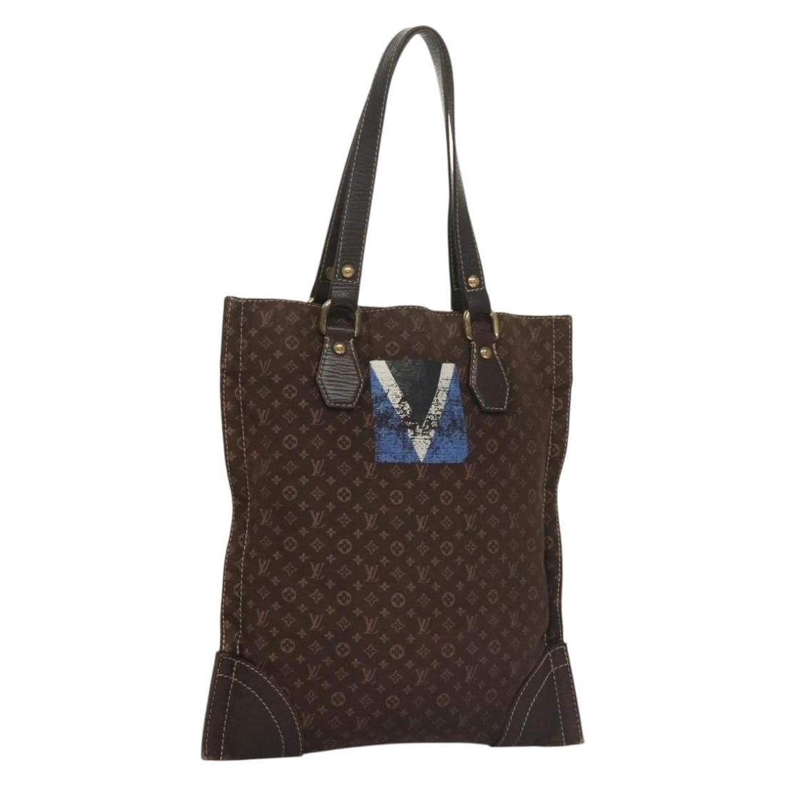 Authentic LOUIS VUITTON Monogram Mini Lin Tangier Tote Bag M40023 Brown Ebene (1 of 18)