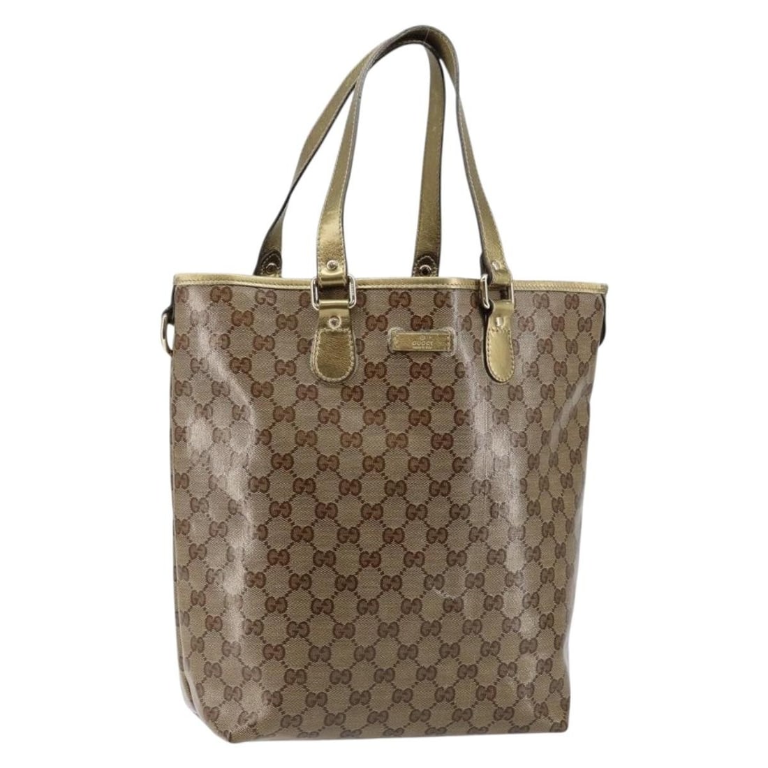 GUCCI GG Crystal Tote Bag Coated Canvas Beige Gold 189896 Made in Italy (1 of 18)