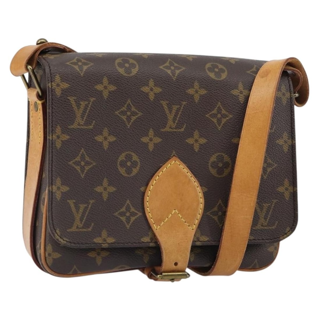 Monogram Canvas Cartouchiere MM Shoulder Bag by Louis Vuitton M51253: Monogram Canvas Cartouchiere MM Shoulder Bag by Louis Vuitton M51253 This is a pre-owned Louis Vuitton Monogram Cartouchiere MM shoulder bag crafted from signature monogram canvas. The bag features an