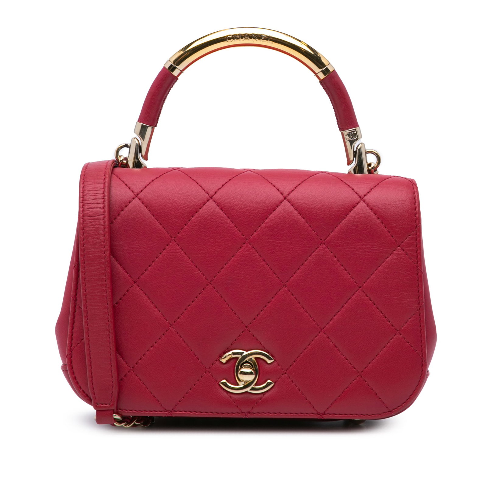 Chanel Mini Quilted Lambskin Carry Chic Flap Pink Bag (1 of 11)