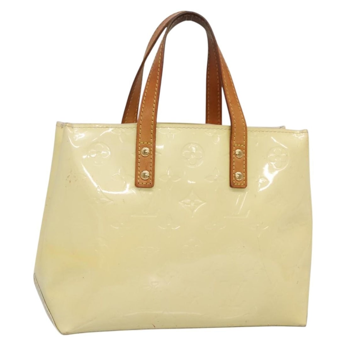 LOUIS VUITTON Monogram Vernis Reade PM Hand Bag Perle M91336 Authentic (1 of 18)