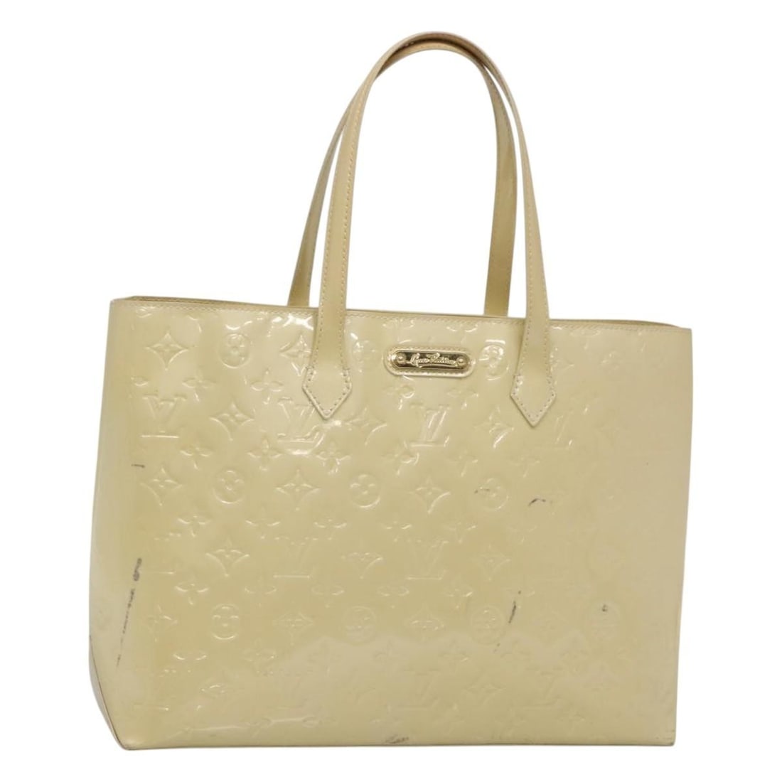 Louis Vuitton Vernis Wilshire MM Broncorail Patent Leather Tote M91441: Louis Vuitton Vernis Wilshire MM Broncorail Patent Leather Tote M91441 This Louis Vuitton Wilshire MM handbag features the Monogram Vernis patent leather in Broncorail color. Designed for women, the b