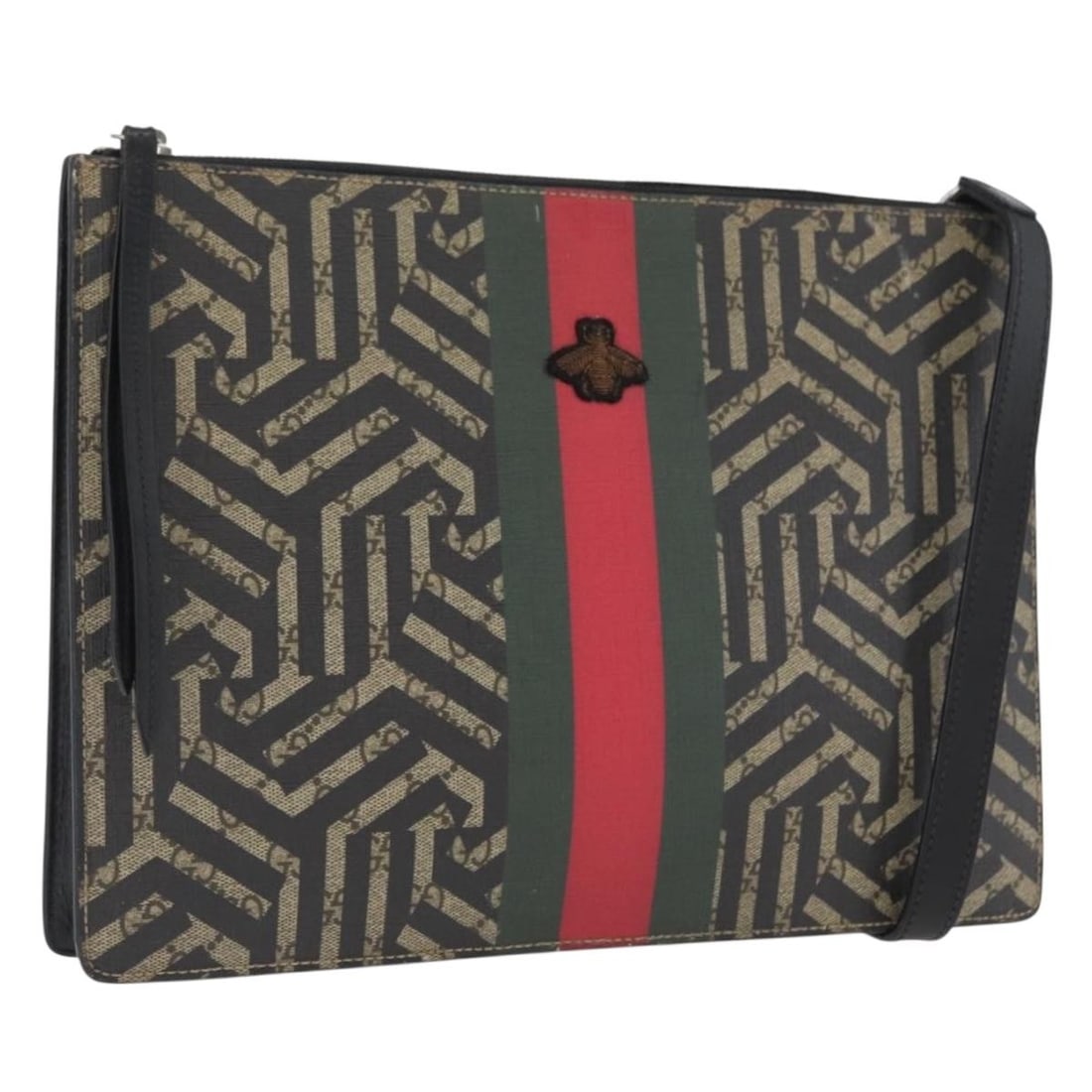 Gucci Caleido GG Sherry Line Beige Silver PVC Shoulder Bag 429004: Gucci Caleido GG Sherry Line Beige Silver PVC Shoulder Bag 429004 This is a Gucci GG Caleido Web Sherry Line shoulder bag crafted from PVC leather and GG canvas in beige and silver tones. Made in Ital