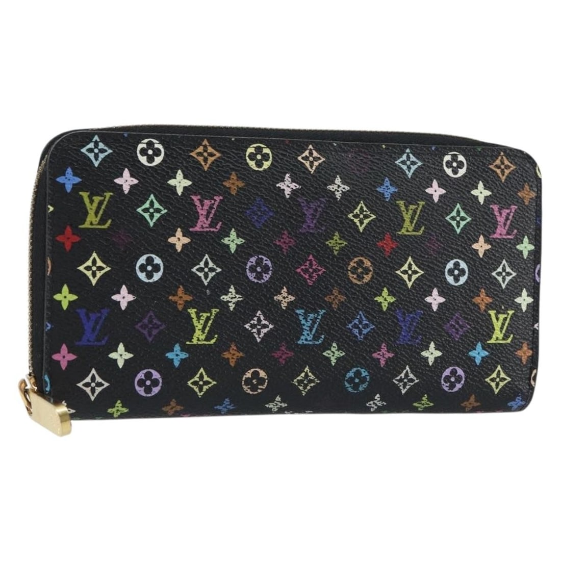 LOUIS VUITTON Monogram Multicolor Zippy Wallet Black M60243 Auth (1 of 18)