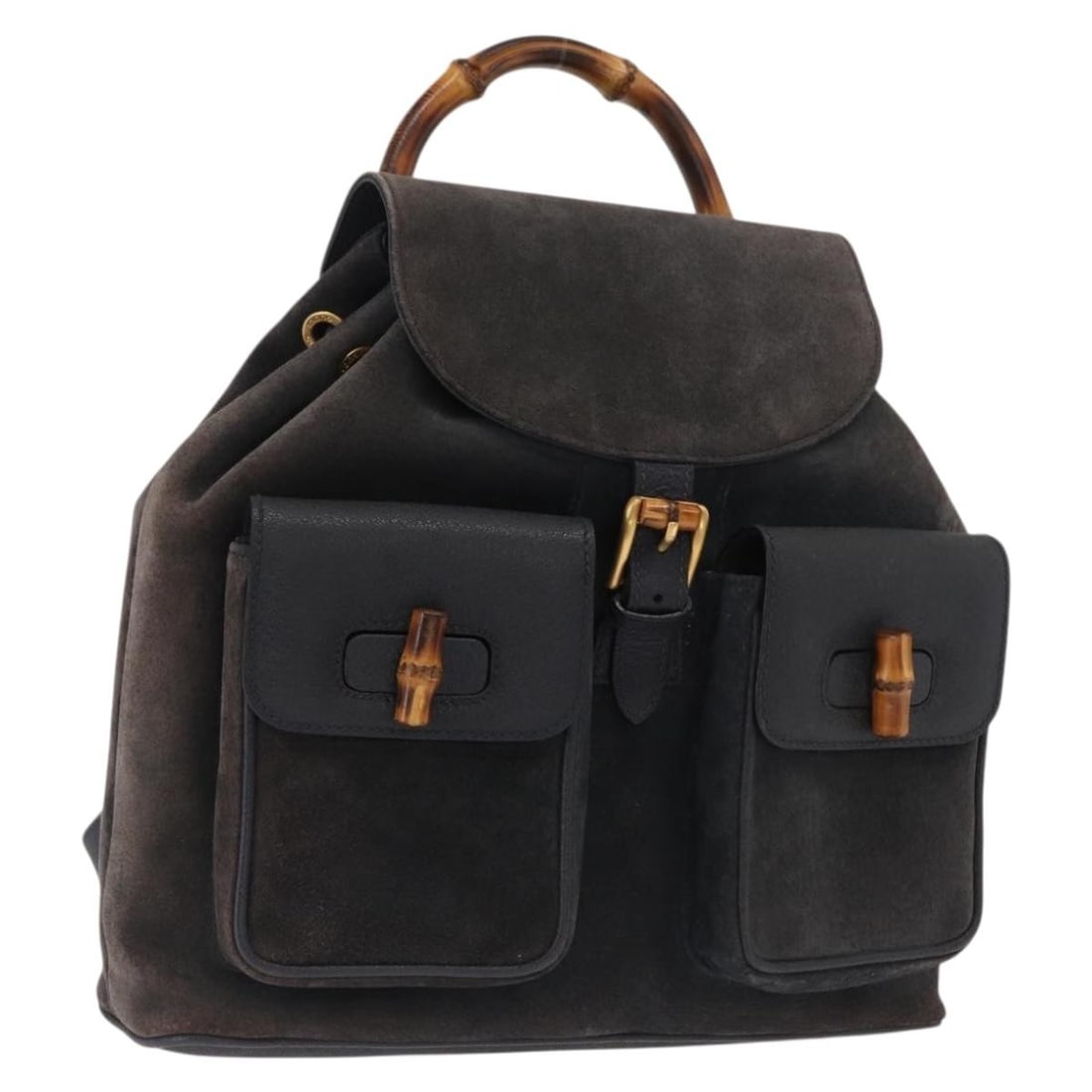 Navy Suede Bamboo Backpack by Gucci Model 003 2058 0016 (1 of 18)