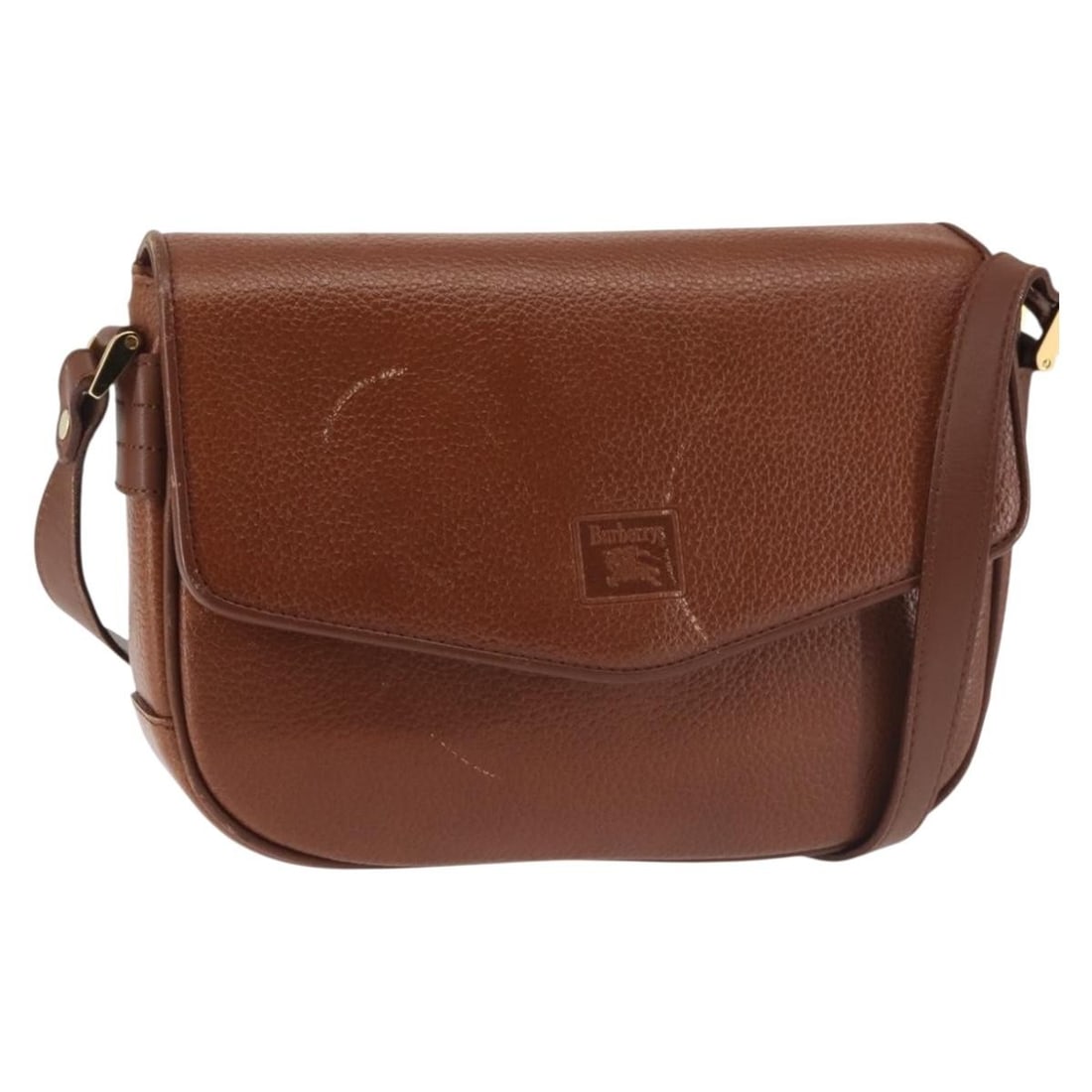 Burberrys Brown Gold Leather Shoulder Bag with Adjustable Strap: Burberrys Brown Gold Leather Shoulder Bag with Adjustable Strap This Burberrys shoulder bag combines elegance with practicality, crafted from rich brown leather accented with gold details. It measures