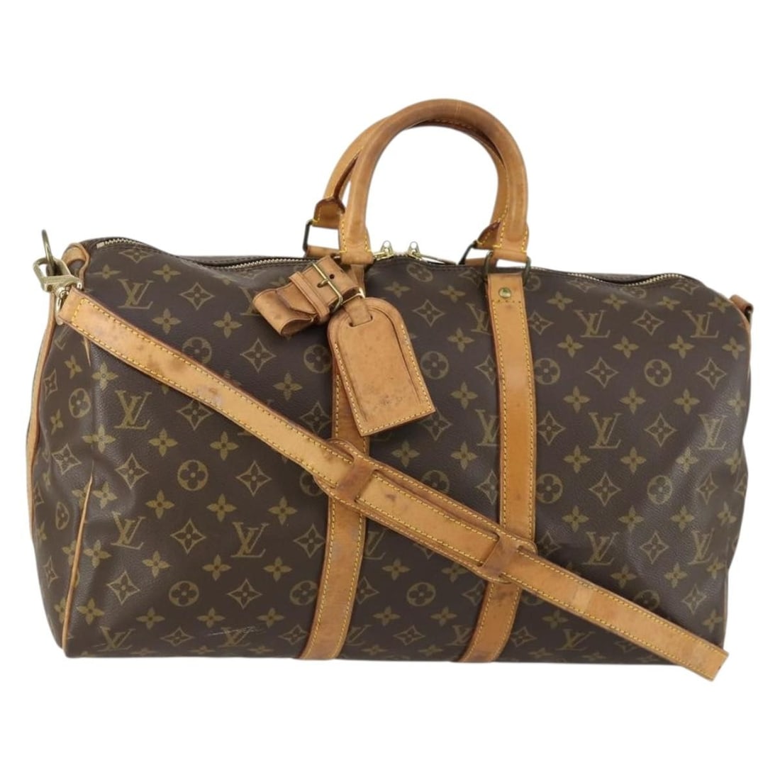 Monogram Canvas Keepall Bandouliere 45 Boston Bag by Louis Vuitton M41418: Monogram Canvas Keepall Bandouliere 45 Boston Bag by Louis Vuitton M41418 This Louis Vuitton Keepall Bandouliere 45 Boston bag features the iconic Monogram canvas exterior and includes a name tag, pow