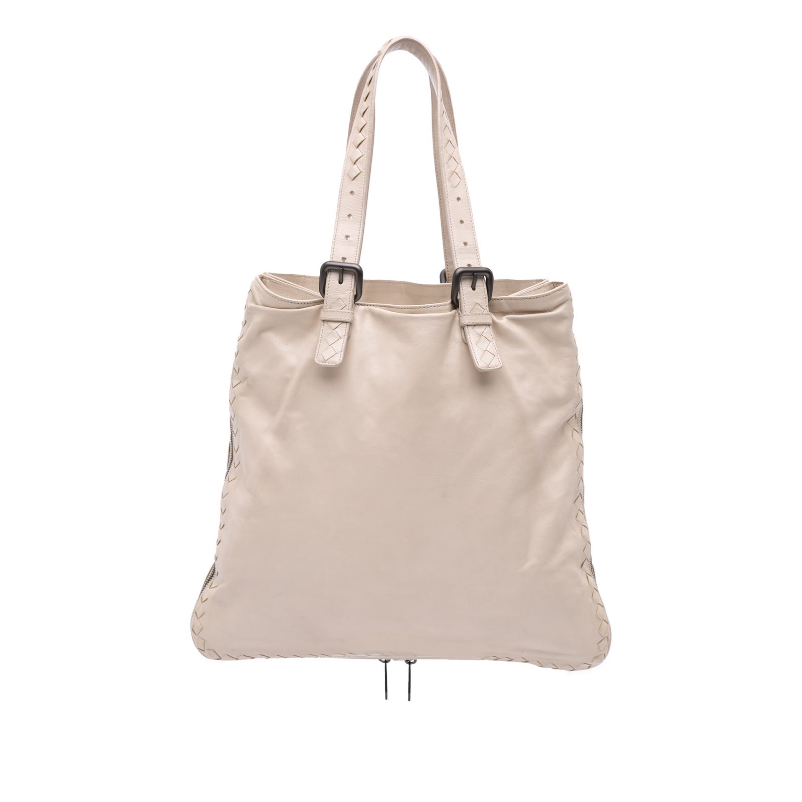 Bottega Veneta Brown Leather Intrecciato Side Zip Tote Bag (1 of 10)