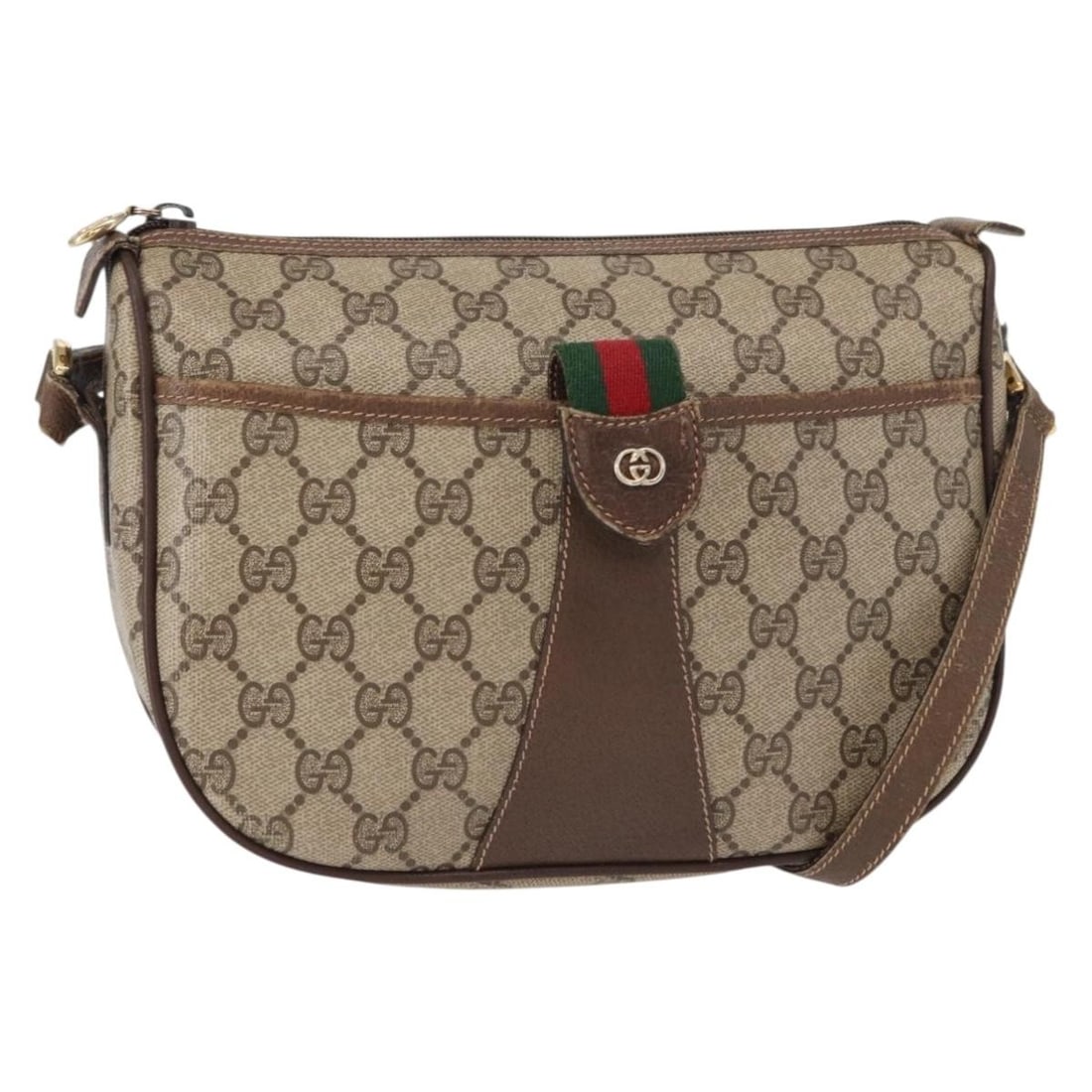 GUCCI GG Supreme Beige Gold PVC Shoulder Bag 001 123 6177 4023 Auth: GUCCI GG Supreme Beige Gold PVC Shoulder Bag 001 123 6177 4023 Auth This authentic GUCCI GG Supreme Web Sherry Line Shoulder Bag is crafted from durable PVC leather in a chic beige and gold color sche