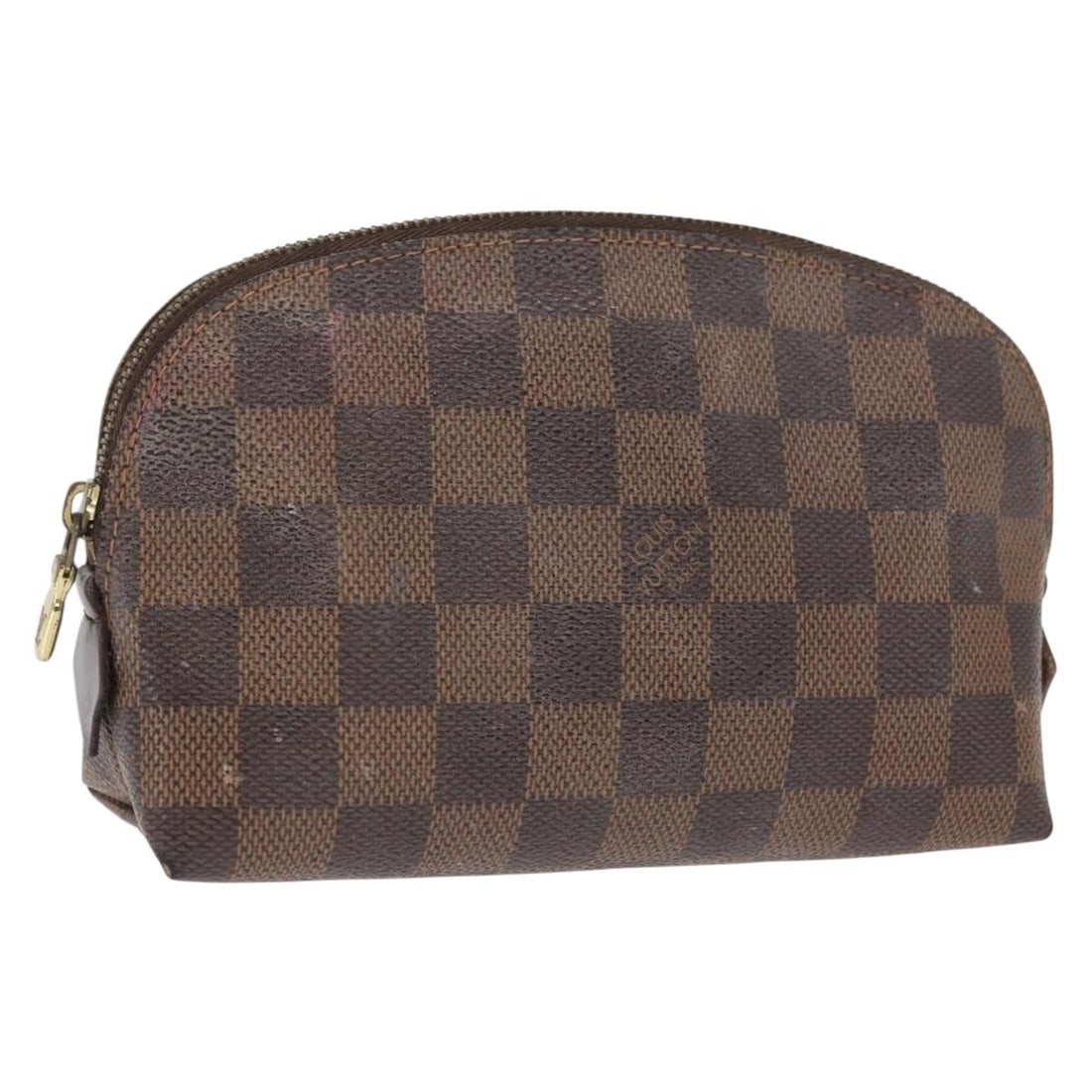 Louis Vuitton Cosmetic Pouch Damier Ebene Canvas PM N47516: Louis Vuitton Cosmetic Pouch Damier Ebene Canvas PM N47516 This Louis Vuitton Damier Ebene Pochette Cosmetic PM Pouch features the signature Damier Ebene canvas exterior in a classic brown colorway. T
