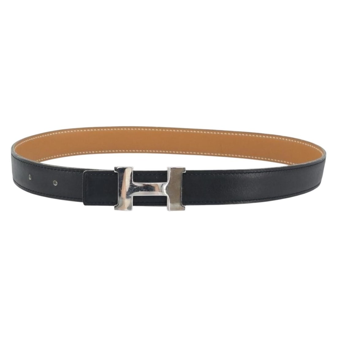 Hermes Constance Mini Black Leather Reversible Women's Belt 29.1 Inch (1 of 13)