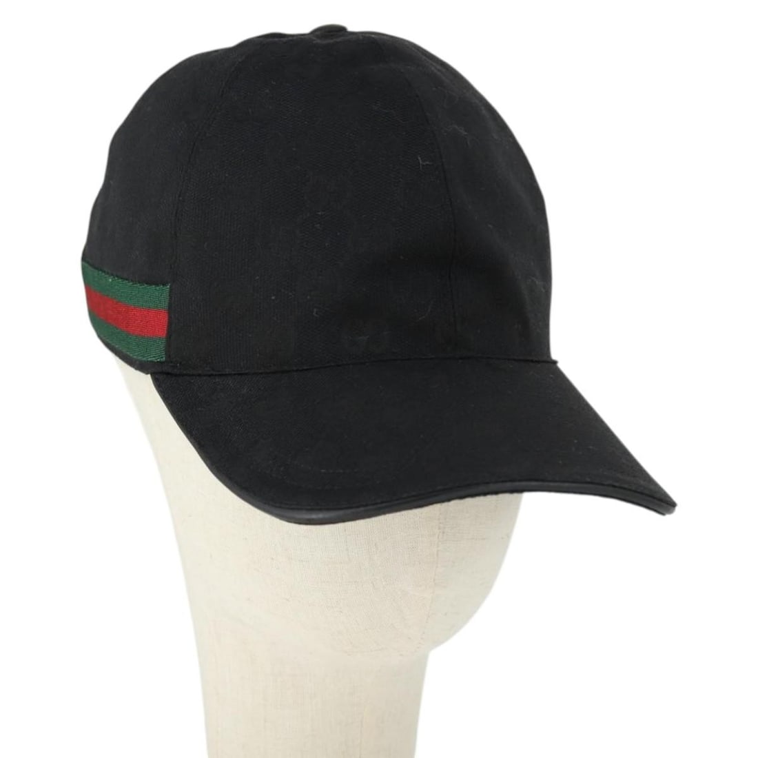 GG Canvas Cap Black With Web Stripe By Gucci Model 200035 (1 of 13)