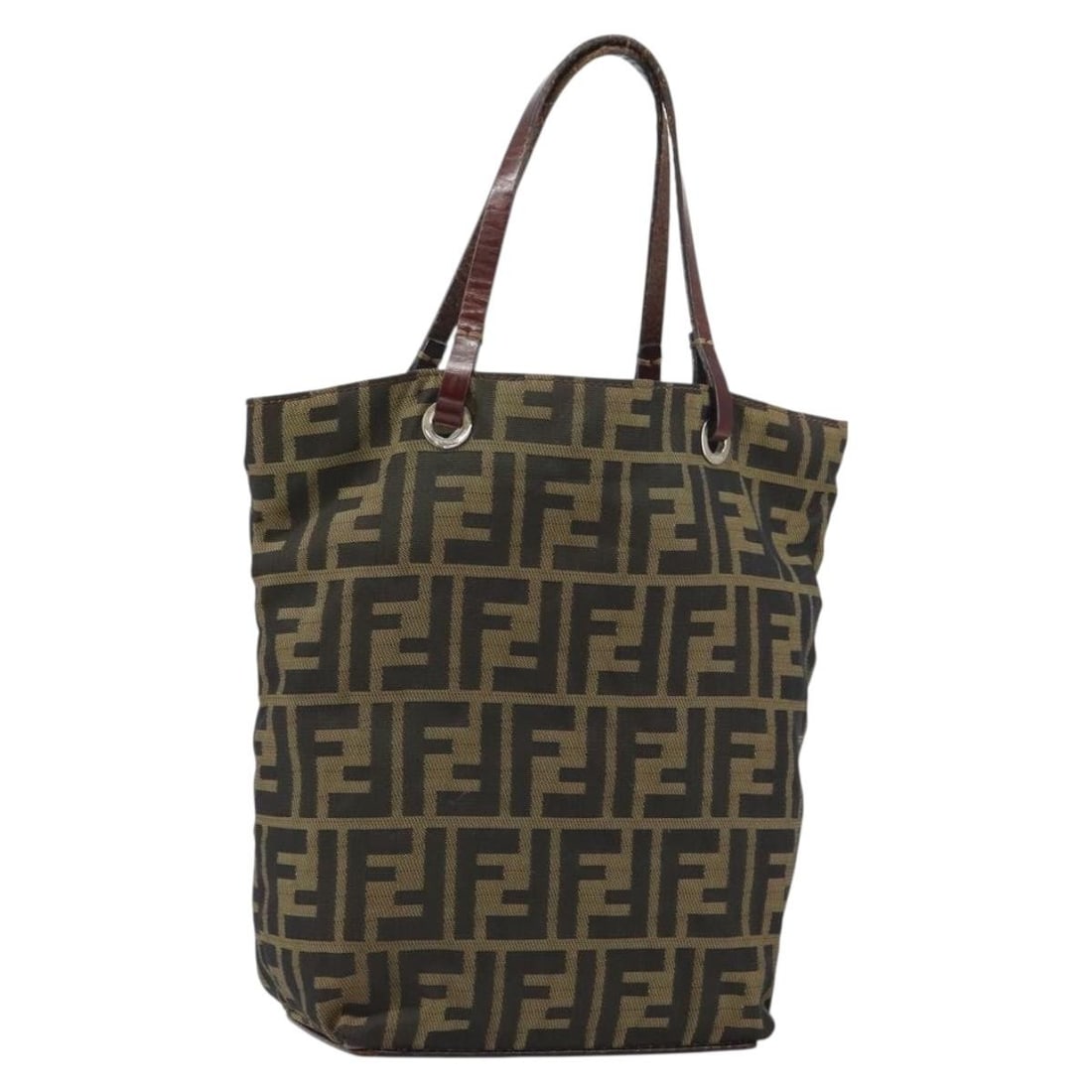 Fendi Zucca Canvas Black Brown Italian Handbag (1 of 18)