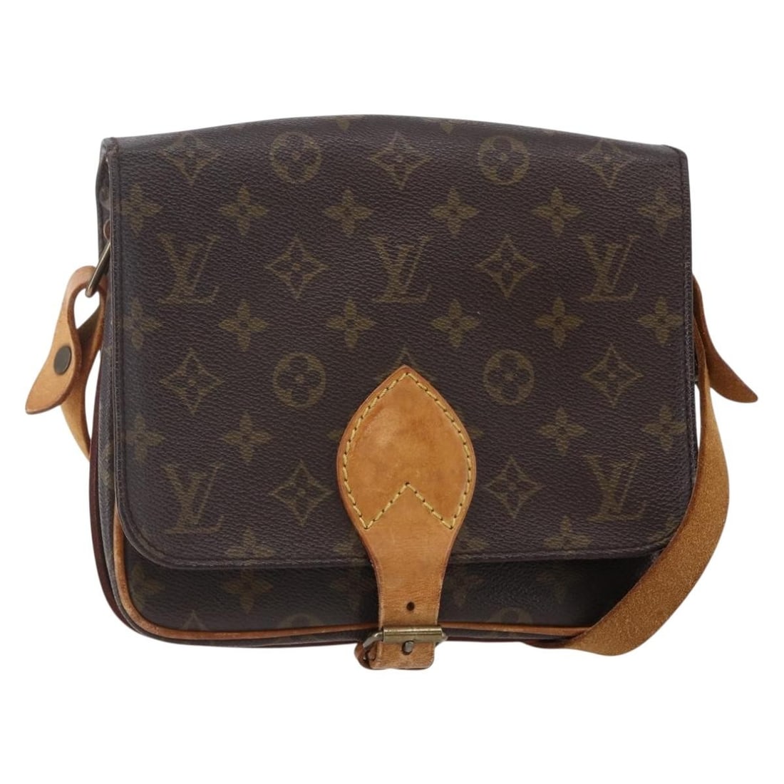 Louis Vuitton Monogram Canvas Cartouchiere Shoulder Bag: Louis Vuitton Monogram Canvas Cartouchiere Shoulder Bag This pre-owned Louis Vuitton Cartouchiere Handbag features the classic Monogram canvas design in brown. Designed for women, the bag shows signs