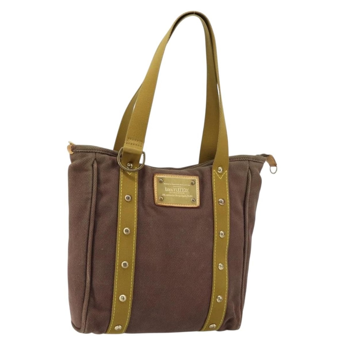 LOUIS VUITTON Antigua Cabas MM Brown Canvas Tote Bag M40086 Auth: LOUIS VUITTON Antigua Cabas MM Brown Canvas Tote Bag M40086 Auth This LOUIS VUITTON Antigua Cabas MM Tote Bag is a stylish accessory crafted in France, featuring a classic brown canvas exterior. The t