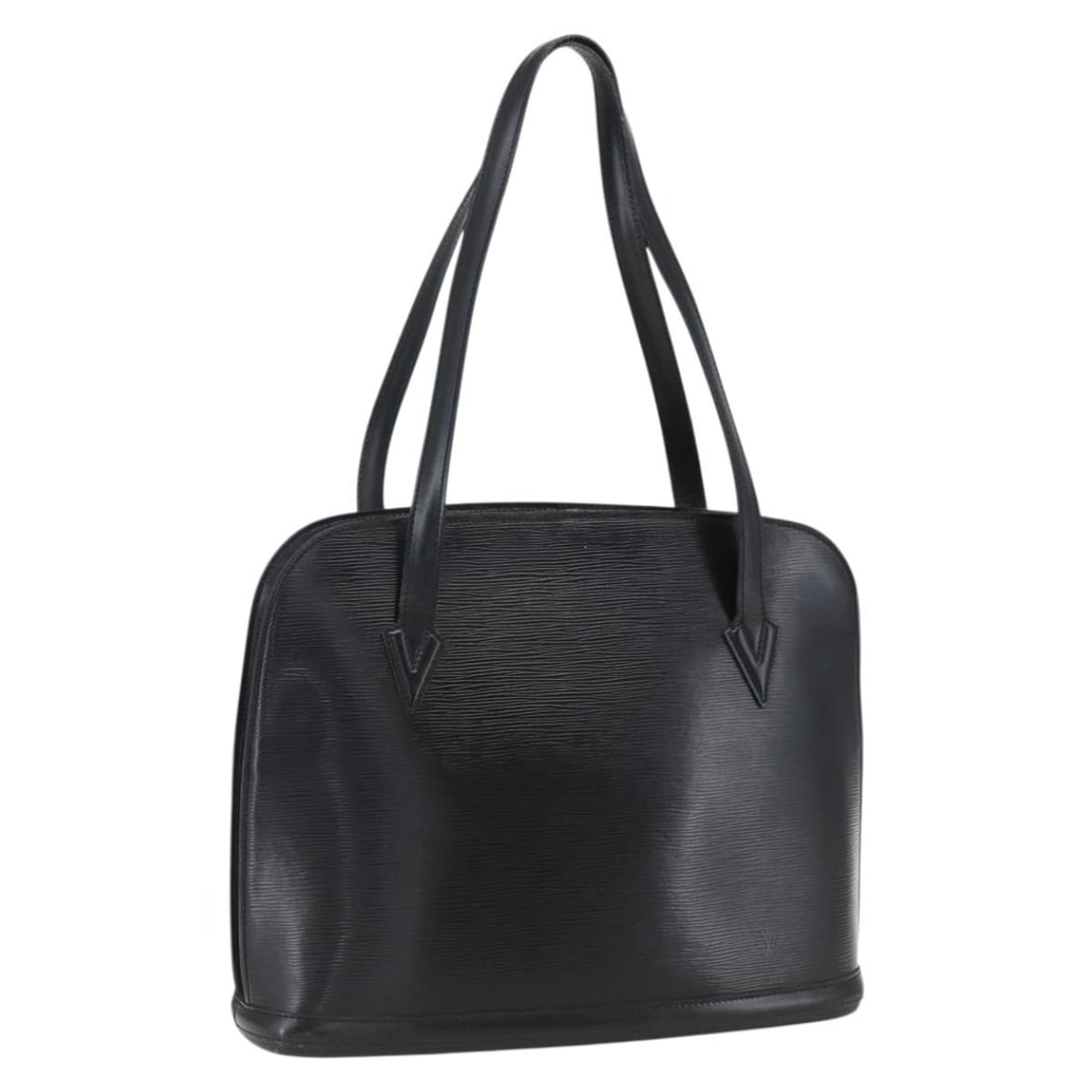 Louis Vuitton Lussac Black Epi Leather Shoulder Bag M52282 France: Louis Vuitton Lussac Black Epi Leather Shoulder Bag M52282 France This Louis Vuitton Epi Lussac shoulder bag features black Epi leather and is crafted in France. The bag offers a spacious interior and