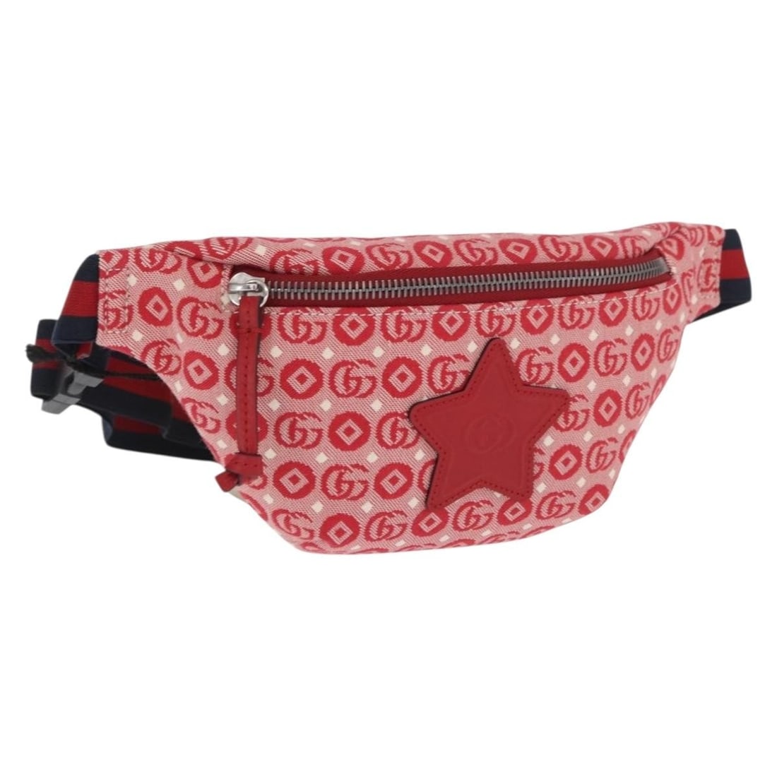 Children's Navy and Red Canvas Waist Bag Gucci Sherry Line 502095 (1 of 18)