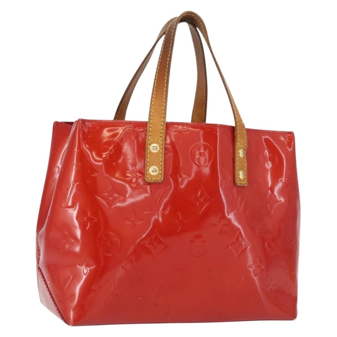 Louis Vuitton Reade PM Monogram Vernis Red Patent Leather Handbag M91088 (1 of 18)