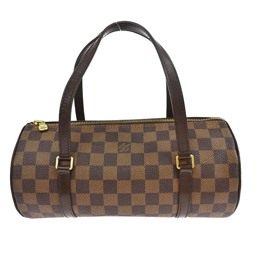 Louis Vuitton Papillon 26 Medium Damier Brown Vintage Canvas Leather Handbag: Louis Vuitton Papillon 26 Medium Damier Brown Vintage Canvas Leather Handbag This Louis Vuitton Damier Papillon 26 handbag features the iconic check pattern in brown Damier canvas leather. Designed fo