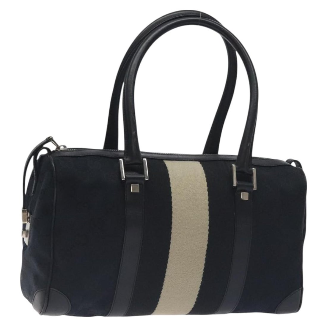 GUCCI GG Canvas Sherry Line Hand Bag Black Silver 000 0851 00221 Authentic (1 of 18)