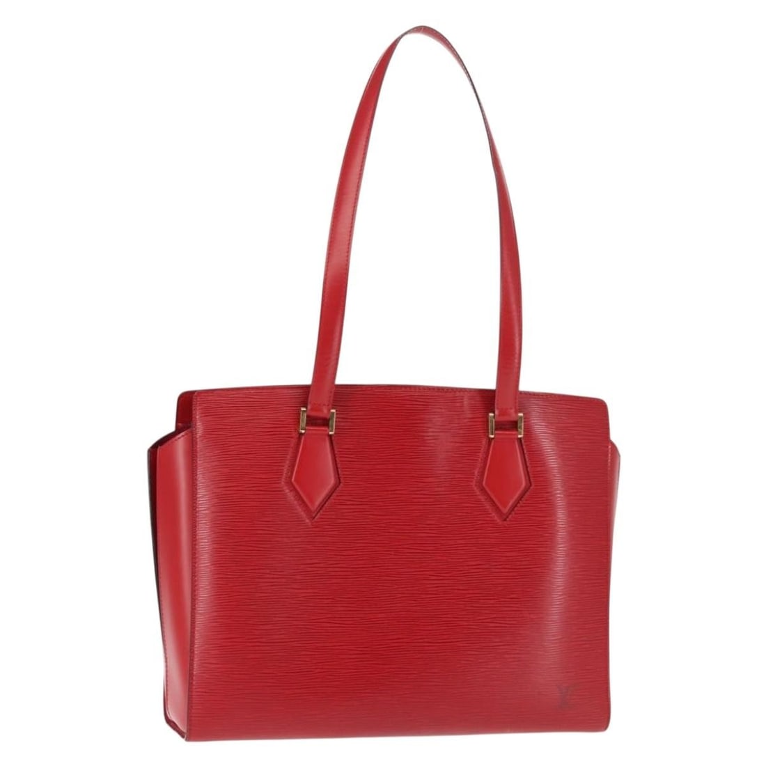 LOUIS VUITTON Epi Duplex Tote Bag Red M52427 Authentic France: LOUIS VUITTON Epi Duplex Tote Bag Red M52427 Authentic France This LOUIS VUITTON Epi Duplex Tote Bag in striking red is a stylish accessory for any outfit. Crafted from durable Epi leather, this tote