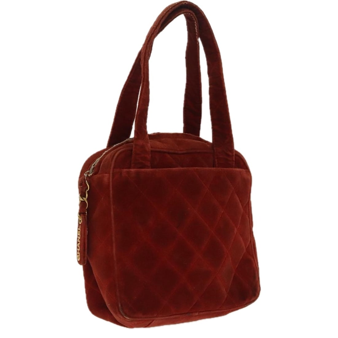 Chanel Orange Velor Matelasse Handbag with Gold CC Hardware and Card (1 of 18)