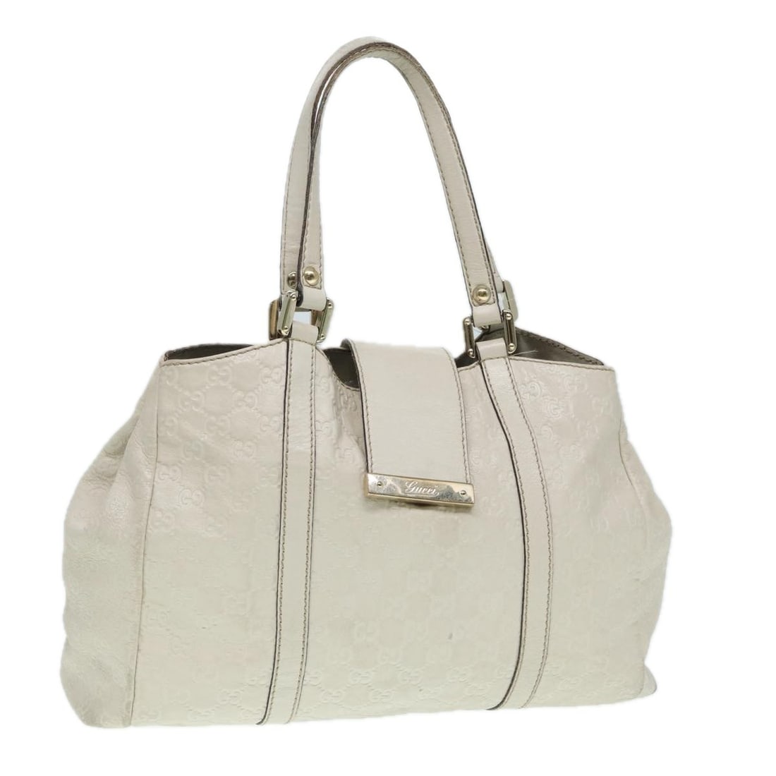 White Gold GG Canvas Handbag by Gucci 211935 Italy: White Gold GG Canvas Handbag by Gucci 211935 Italy This is a Gucci GG Canvas Guccissima handbag featuring white and gold GG canvas. Designed for women, the bag offers a spacious interior and a classic
