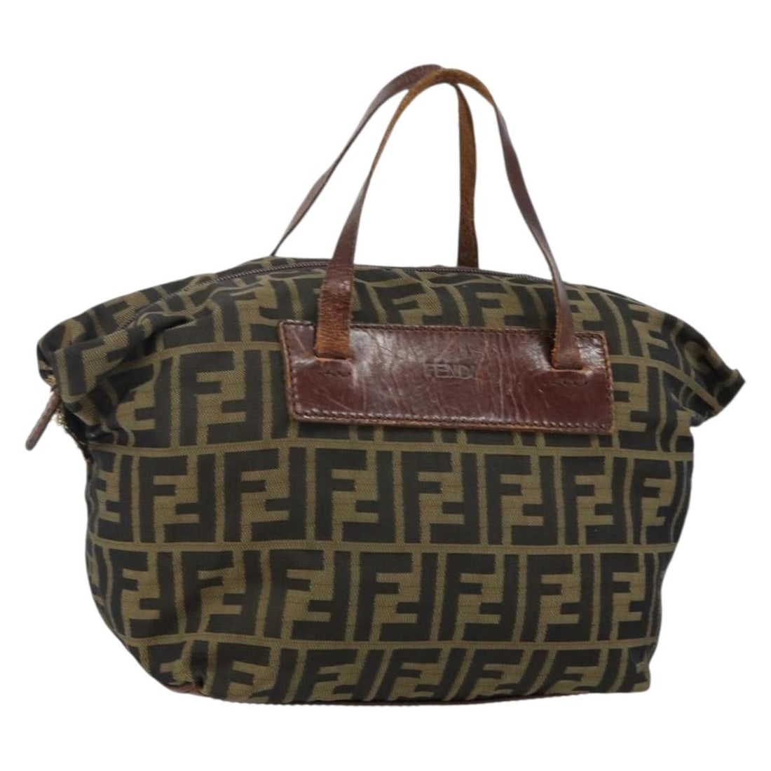 FENDI Zucca Canvas Hand Bag Black Brown Made in Italy: FENDI Zucca Canvas Hand Bag Black Brown Made in Italy This FENDI Zucca Canvas Hand Bag showcases a stylish blend of black and brown hues, crafted in Italy from durable Zucca Canvas. The bag features a