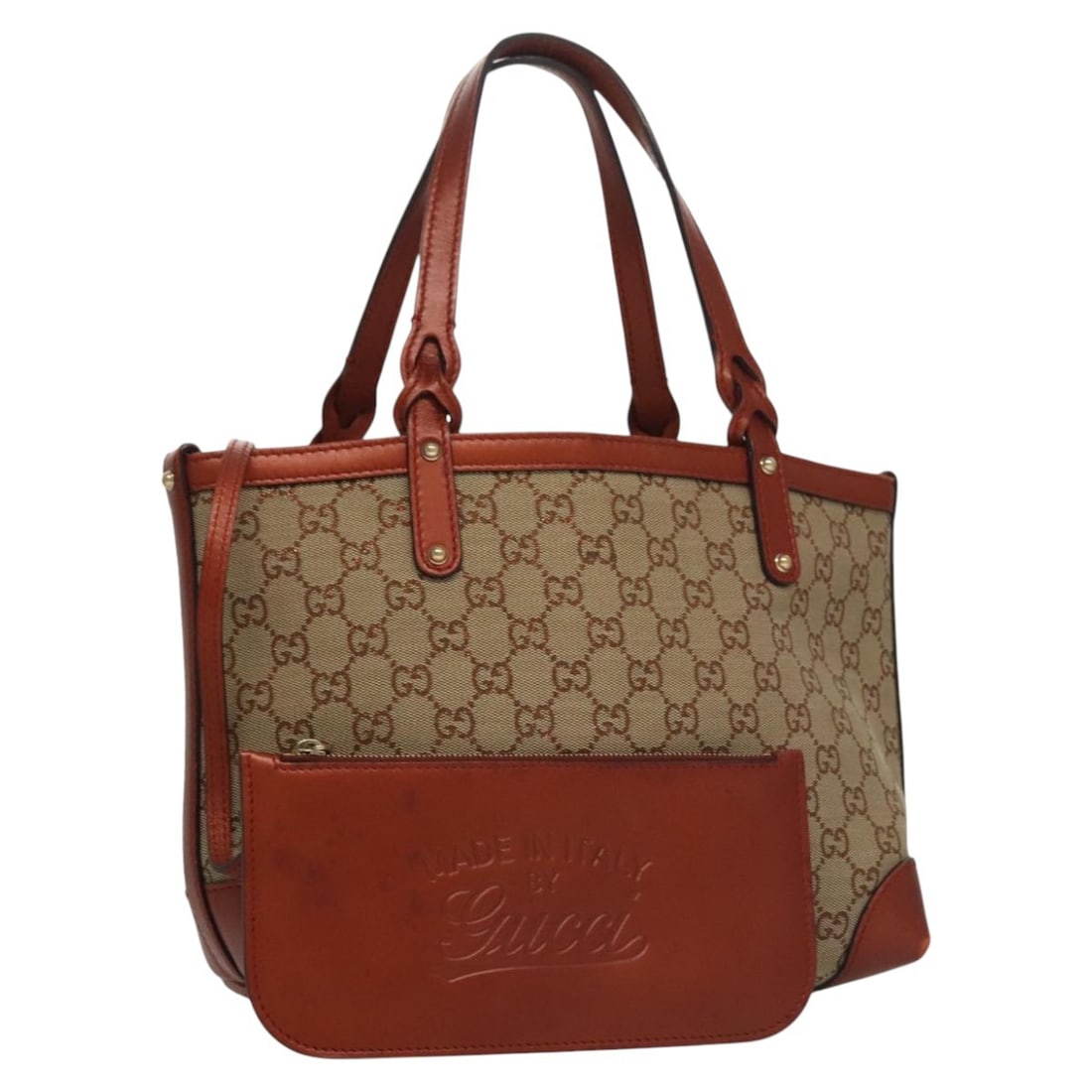 Gucci Beige Brown Canvas GG Tote Bag with Pouch for Women: Gucci Beige Brown Canvas GG Tote Bag with Pouch for Women This is a Gucci GG Canvas tote bag in beige and brown, crafted from durable canvas with signature GG canvas detailing. Designed for women, thi