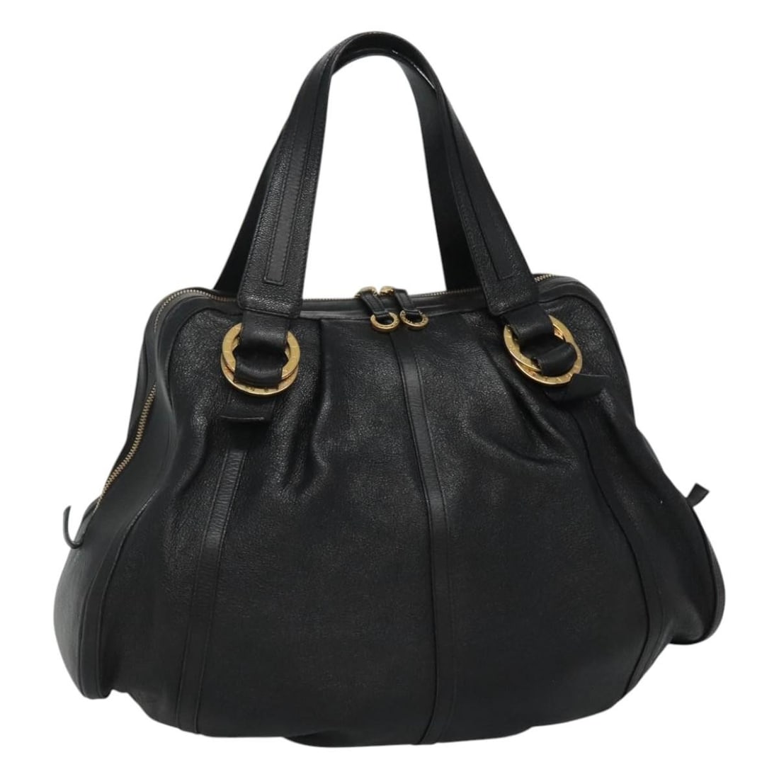 BVLGARI Chandra Black and Gold Leather Tote Bag for Women: BVLGARI Chandra Black and Gold Leather Tote Bag for Women This BVLGARI Chandra tote bag features black and gold leather with a spacious design suitable for daily use. The bag is made for women and cra