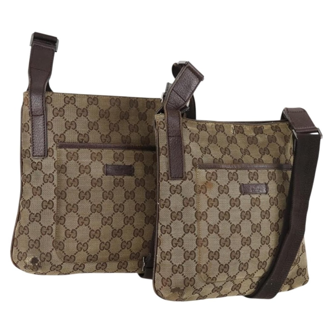 GUCCI Beige GG Canvas Shoulder Bag Set Authentic Italy (1 of 17)