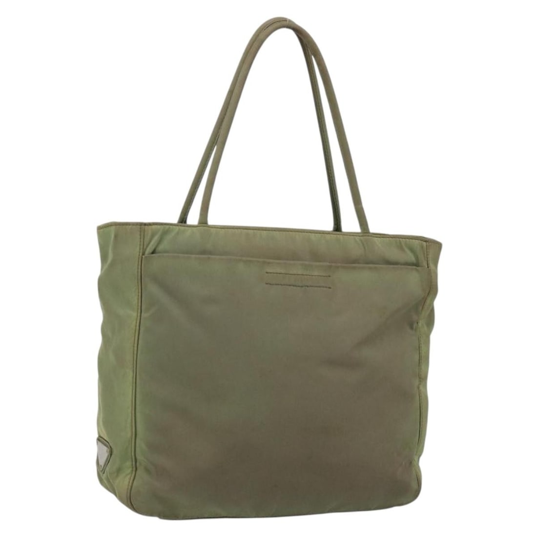 PRADA Khaki Nylon Tote Bag Made in Italy Auth 135309 (1 of 18)