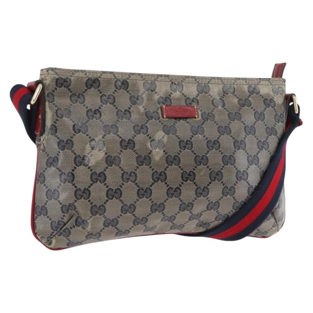 Gucci Sherry Line GG Crystal Navy Gold Coated Canvas Shoulder Bag: Gucci Sherry Line GG Crystal Navy Gold Coated Canvas Shoulder Bag This Gucci GG Crystal Sherry Line shoulder bag is crafted from navy and gold coated canvas with GG canvas accents. Designed for women,