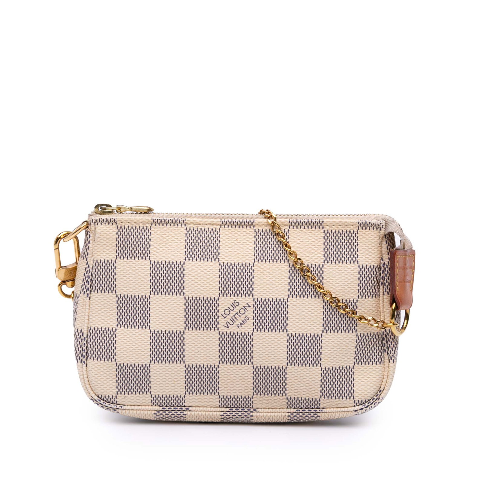 Louis Vuitton Damier Azur Mini Pochette Accessoires Canvas Bag: Louis Vuitton Damier Azur Mini Pochette Accessoires Canvas Bag The Louis Vuitton Damier Azur Mini Pochette Accessoires is a stylish and compact bag crafted from damier azur canvas. This chic accessory