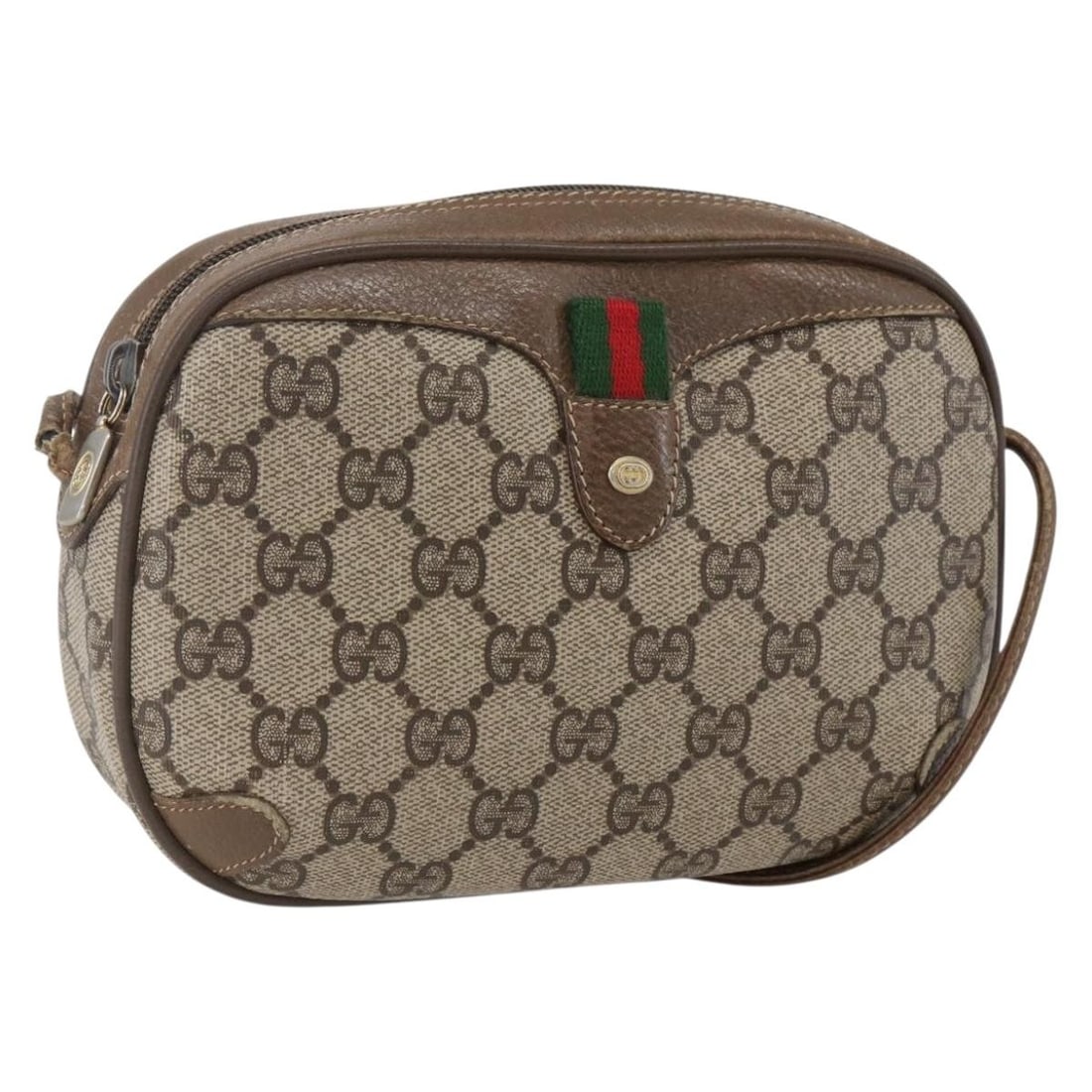 Shoulder Bag by Gucci GG Supreme Web 89 02 066 Beige Gold PVC Canvas: Shoulder Bag by Gucci GG Supreme Web 89 02 066 Beige Gold PVC Canvas This is a Gucci GG Supreme Web Sherry Line shoulder bag crafted from GG canvas in beige and gold tones. Made in Italy, the bag feat