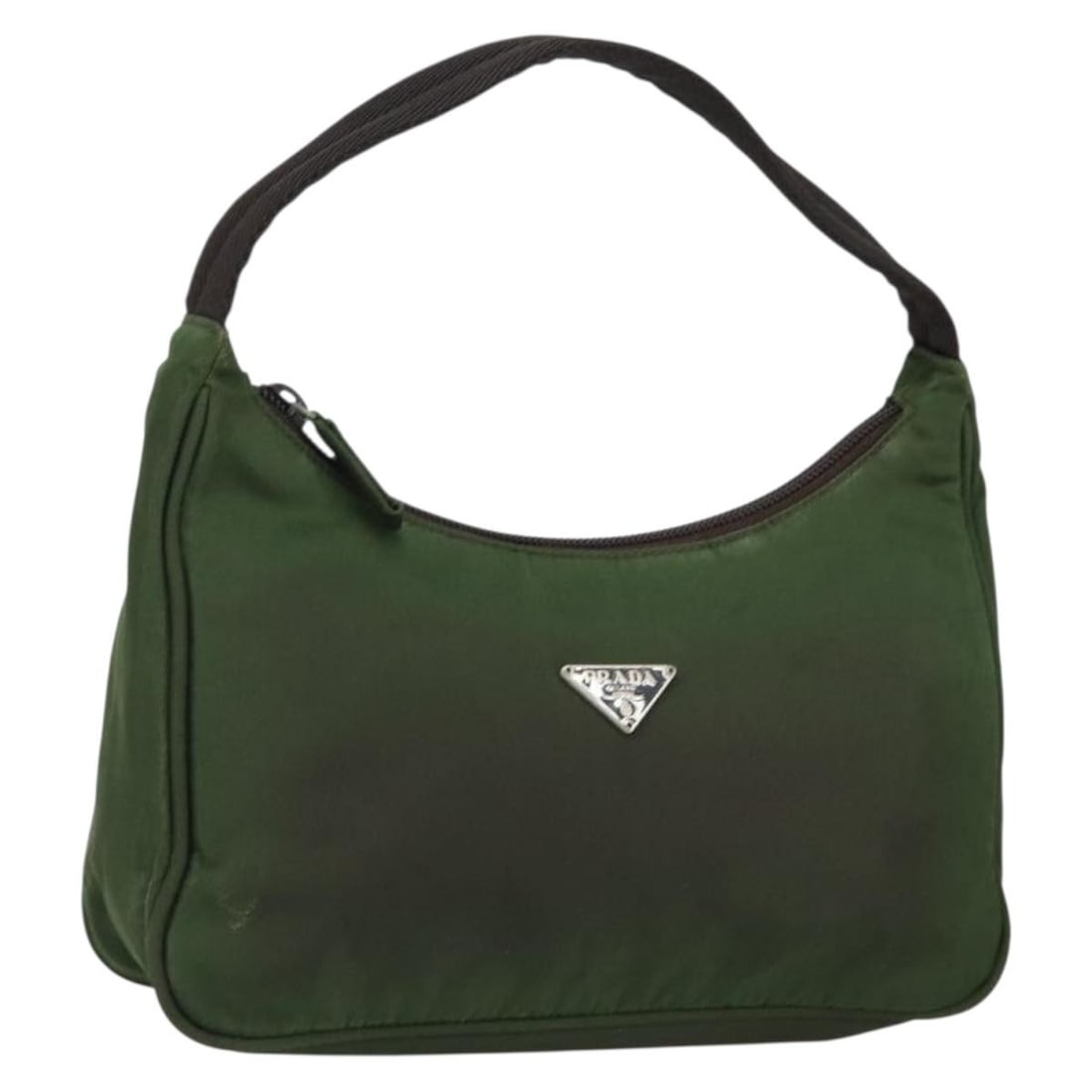 PRADA Green Nylon Hand Bag Italy Auth 152801 (1 of 18)