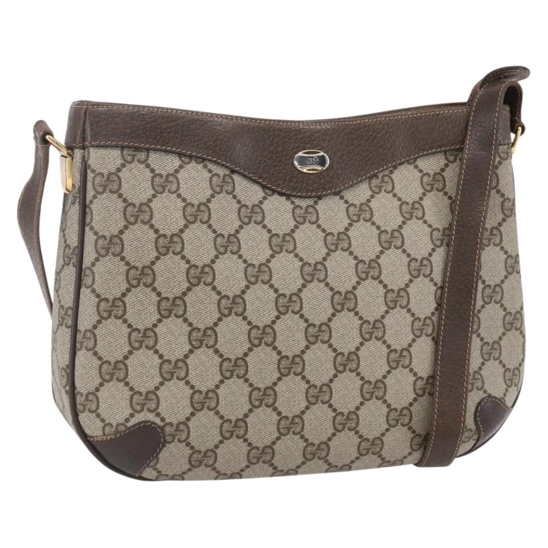 GUCCI GG Supreme Beige Gold PVC Shoulder Bag 32 02 022 Auth (1 of 18)