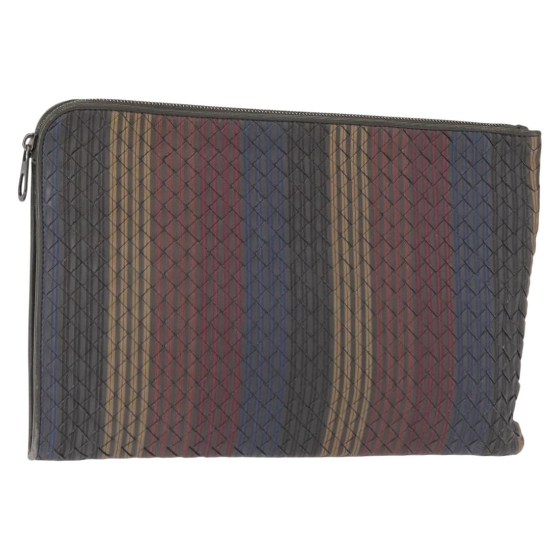 Bottega Veneta Intrecciato Gray Leather Clutch Bag Italy Auth 155090 (1 of 18)