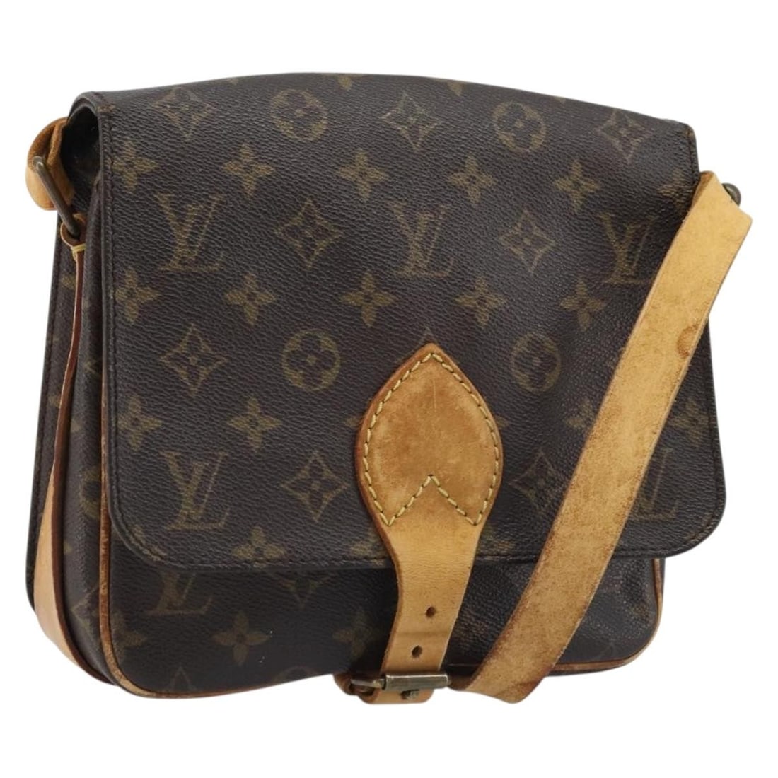Louis Vuitton Cartouchiere MM Monogram Canvas Shoulder Bag M51253 France: Louis Vuitton Cartouchiere MM Monogram Canvas Shoulder Bag M51253 France This is a Louis Vuitton Monogram Cartouchiere MM shoulder bag crafted from the brand's iconic monogram canvas. Designed for wom