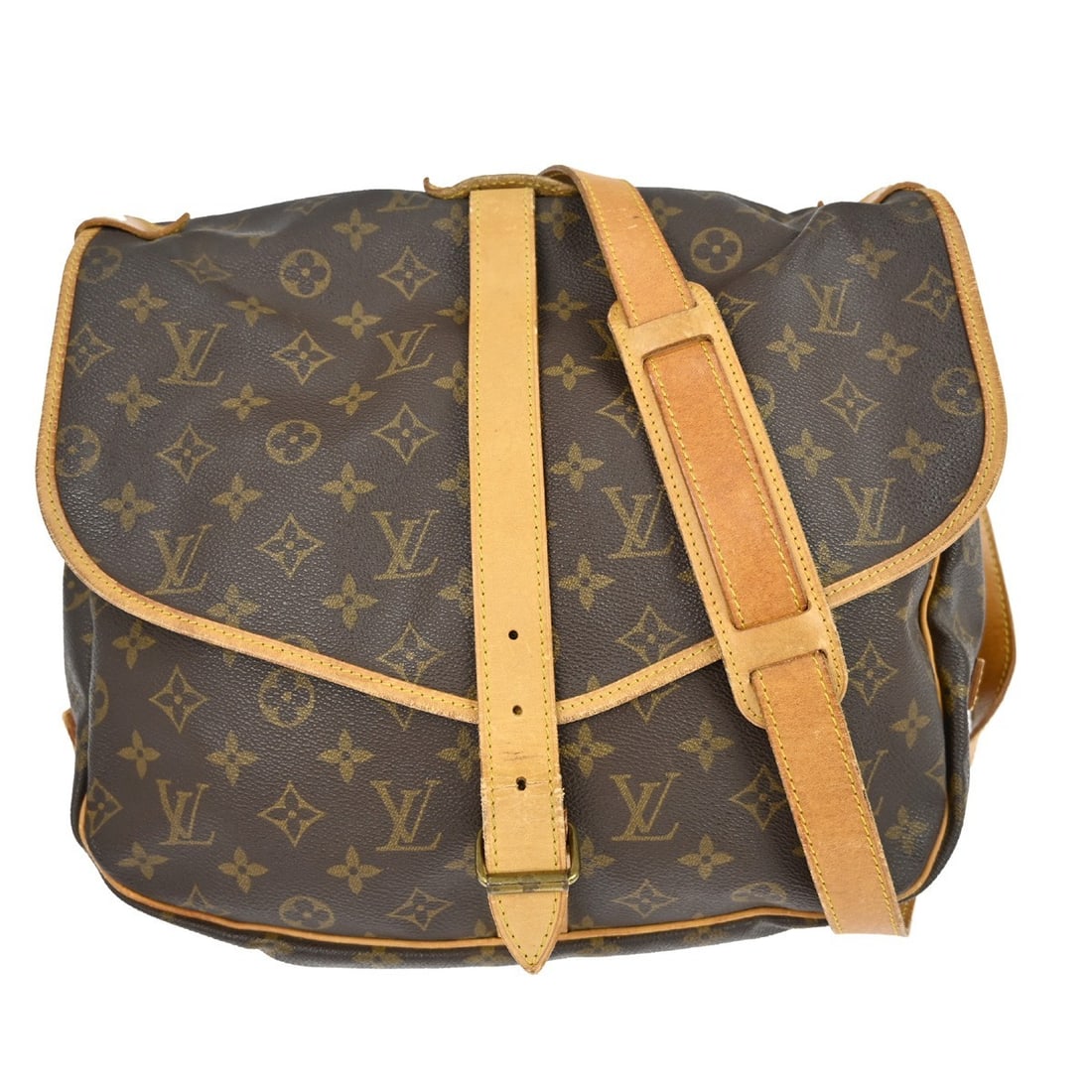 Louis Vuitton Saumur 35 Monogram Canvas Messenger Shoulder Bag M42254 (1 of 15)