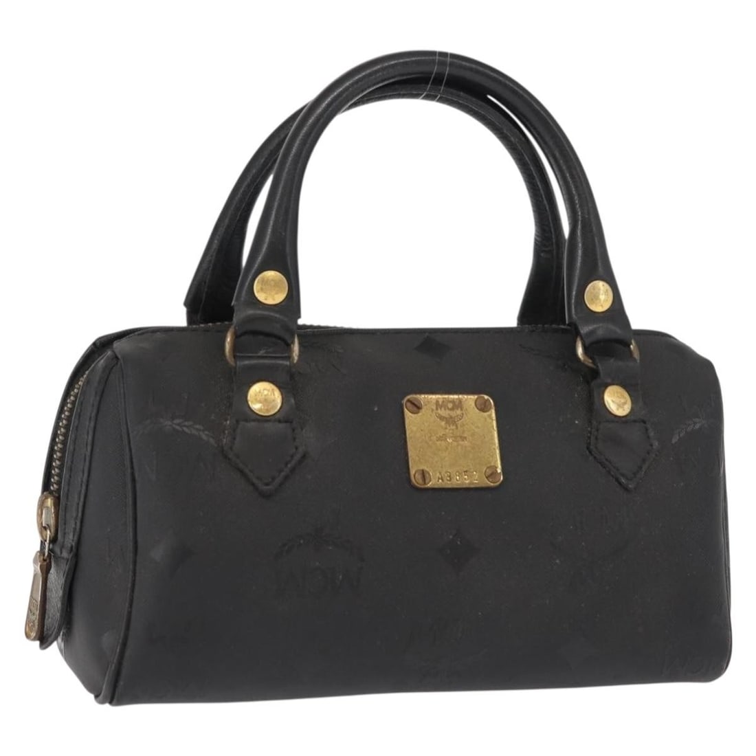 MCM Vicetos Mini Hand Bag Black Gold PVC Leather Authentic (1 of 18)