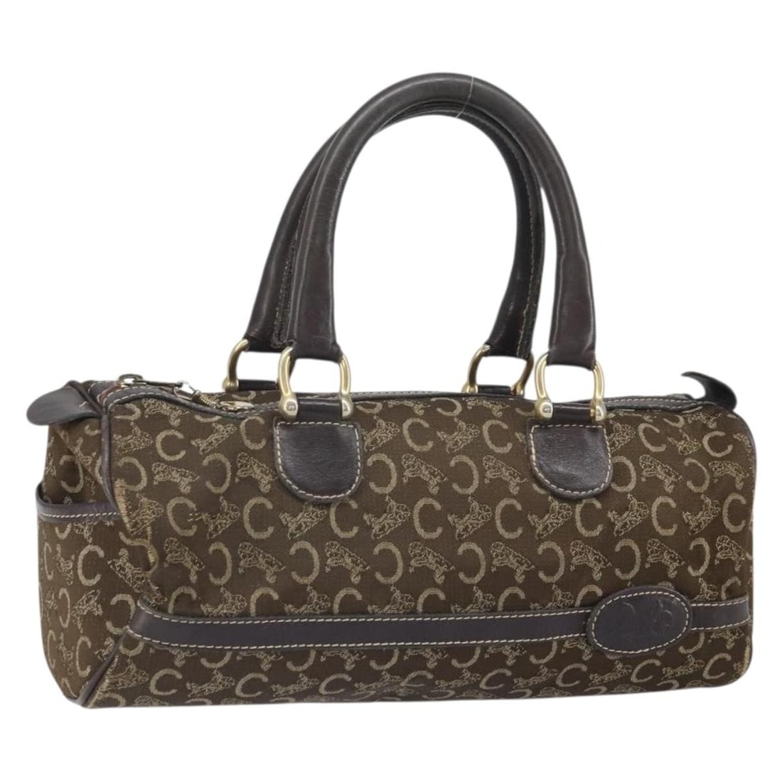 Celine Macadam Brown Gold Canvas Handbag for Women (1 of 18)