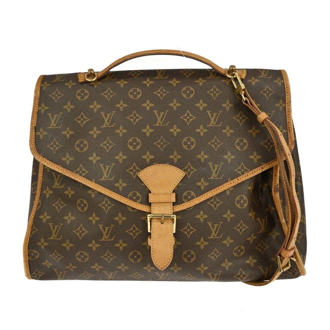 Louis Vuitton Beverly GM Monogram Canvas Leather Business Handbag M51121: Louis Vuitton Beverly GM Monogram Canvas Leather Business Handbag M51121 This Louis Vuitton Beverly 41 business handbag features the iconic monogram canvas leather exterior with brown double handles a
