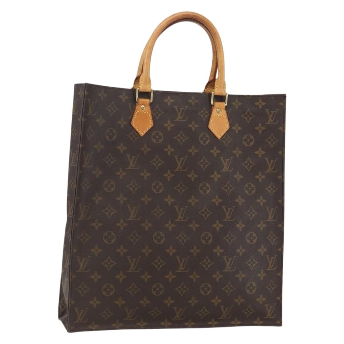 Louis Vuitton Sac Plat Monogram Canvas Tote Bag M51140 France: Louis Vuitton Sac Plat Monogram Canvas Tote Bag M51140 France This Louis Vuitton Sac Plat handbag features the iconic Monogram canvas with leather trim, offering a classic and spacious design. Made in