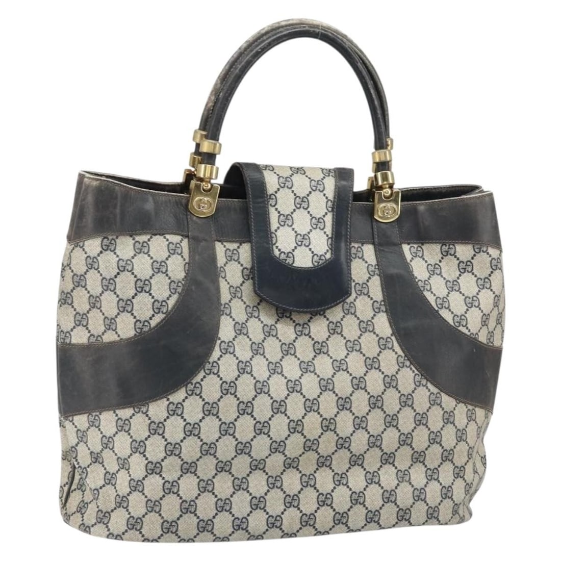 Gucci GG Supreme Navy and Gold PVC Leather Women's Handbag Made in Italy: Gucci GG Supreme Navy and Gold PVC Leather Women's Handbag Made in Italy This GUCCI GG Supreme handbag features a navy and gold color scheme with a PVC leather and GG canvas exterior. The bag is desig