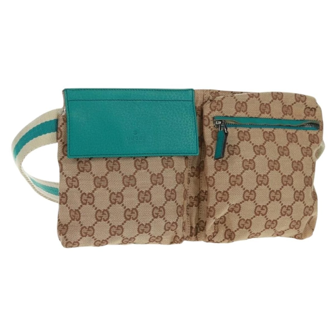 Gucci Sherry Line GG Canvas Beige Silver Waist Bag with Dust Bag: Gucci Sherry Line GG Canvas Beige Silver Waist Bag with Dust Bag This GUCCI GG Canvas Sherry Line waist bag features a beige and silver GG canvas exterior and is designed for women. The bag includes a