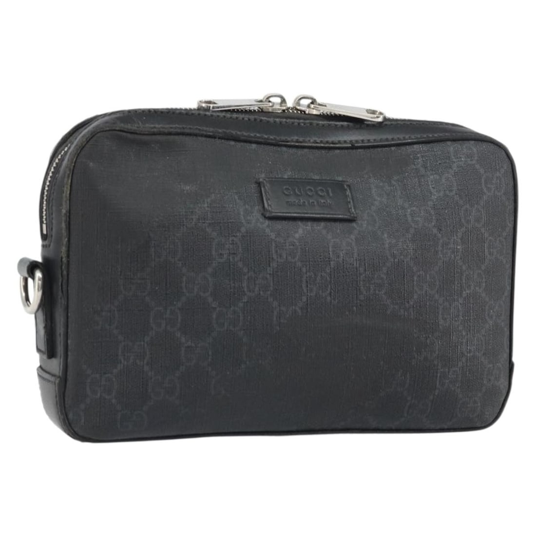 Gucci GG Supreme Black Silver PVC Leather Women's Clutch Purse 495562: Gucci GG Supreme Black Silver PVC Leather Women's Clutch Purse 495562 This is a Gucci GG Supreme clutch bag crafted from black and silver PVC leather and GG canvas. Designed for women, this Italian-ma