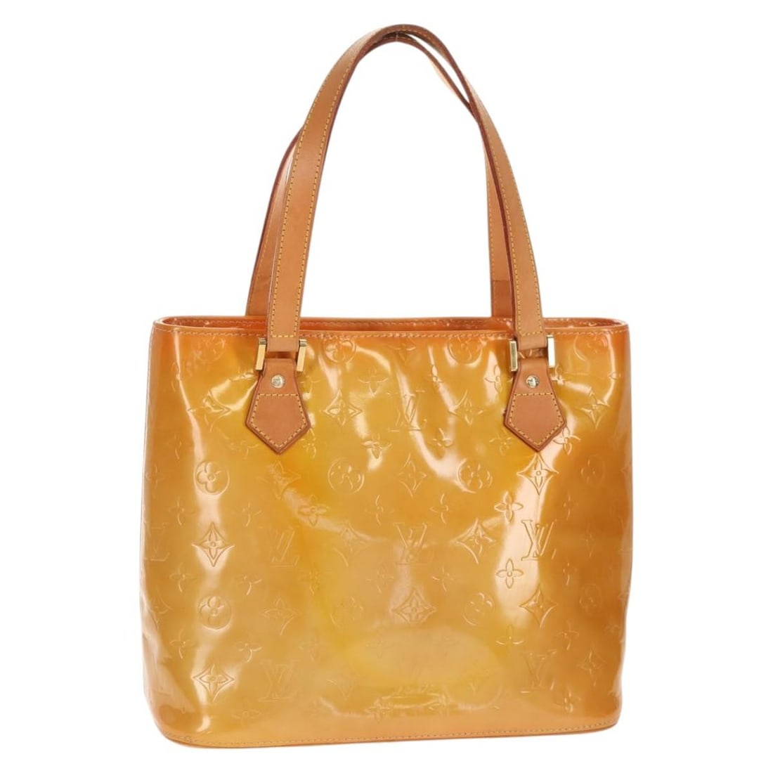 Louis Vuitton Houston Vernis Patent Leather Beige Women's Handbag M91004: Louis Vuitton Houston Vernis Patent Leather Beige Women's Handbag M91004 This Louis Vuitton Monogram Vernis Houston handbag in beige is crafted from patent leather and features a structured silhouette